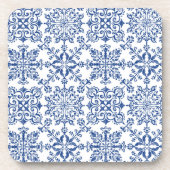 Wasserfarbe Mandala Azure harter Kunststoff Unters Getränkeuntersetzer (Vorderseite)