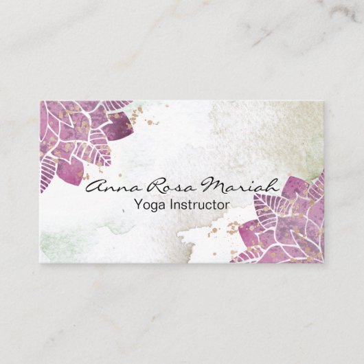 *~* Wasserfarbe Mandala Glitzer Heilung Yoga Reiki Visitenkarte (Vorderseite)