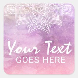 Wasserfarbe Mandala Holistische Heilung & Spiritua Quadratischer Aufkleber