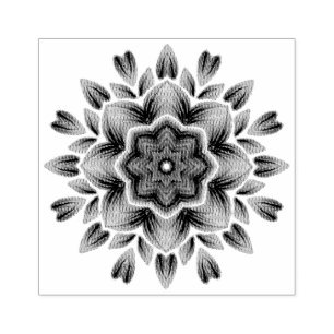 Wasserfarbe Mandala Kunst - Rote Rose Petals Blume Gummistempel