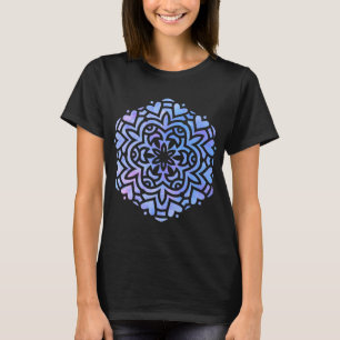 Wasserfarbe Mandala Lila und blau T-Shirt