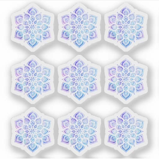 Wasserfarbe Mandala Metaphysische Spirituelle Yoga Aufkleber (Vorderseite)