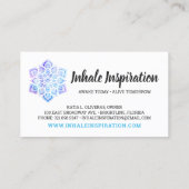 Wasserfarbe Mandala Metaphysische Spirituelle Yoga Visitenkarte (Rückseite)