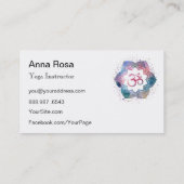 *~* Wasserfarbe Mandala OM Om Lotus Yoga Lehrerin Visitenkarte (Rückseite)