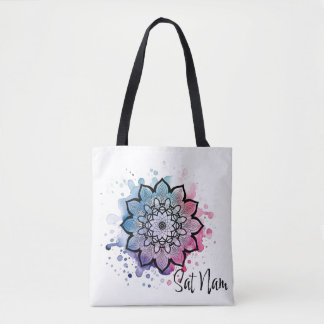 Wasserfarbe Mandala Sat Nam Tote Tasche