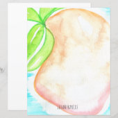 Wasserfarbe Mango Hand gestrichen Tropengestation (Vorne/Hinten)