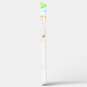 Wasserfarbe Mango Orange Blau Mit Monogramm Case-Mate iPhone Hülle (Rückseite / Links)