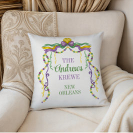 Wasserfarbe Mardi Gras Beads Personalisiert Kissen
