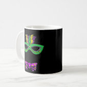 Wasserfarbe Mardi Gras Face Face Fasching Maskenfe Kaffeetasse (Vorderseite Links)