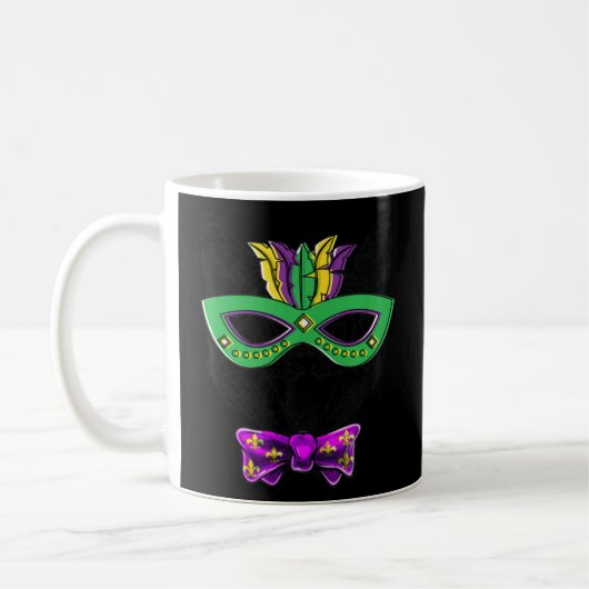 Wasserfarbe Mardi Gras Face Face Fasching Maskenfe Kaffeetasse (Links)