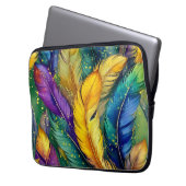 Wasserfarbe Mardi Gras Feather nahtloses Muster Laptopschutzhülle (Vorderseite Links)