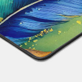 Wasserfarbe Mardi Gras Feather nahtloses Muster Schreibtischunterlage (Ecke)