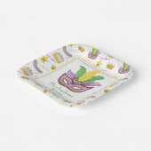Wasserfarbe Mardi Gras Maske Personalisiert Pappteller (Gewinkelt)