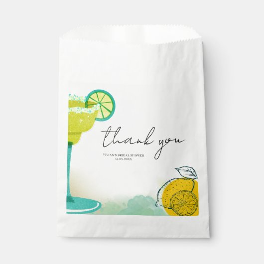 Wasserfarbe Margarita Limon Tequila Brautparty Geschenktütchen (Vorderseite)