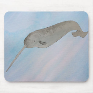 Wasserfarbe Marine Mammal Narwhal Mousepad