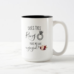 Wasserfarbe Marsala Future Bride Verlobung Geschen Zweifarbige Tasse