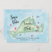 Wasserfarbe Marthas Weinkarte Save the Date (Vorne/Hinten)