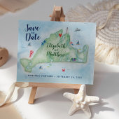 Wasserfarbe Marthas Weinkarte Save the Date Ankündigungspostkarte