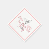 Wasserfarbe Martini rosa Bow binden Knoten Serviette (Ecke)