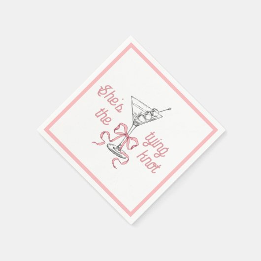 Wasserfarbe Martini rosa Bow binden Knoten Serviette (Ecke)