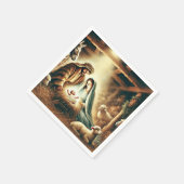 Wasserfarbe Mary Joseph & Jesus Krippe Dekoupage Serviette (Ecke)