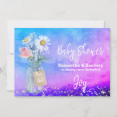 *~* Wasserfarbe Mason Jar Floral Baby Dusche Rusti Einladung (Vorderseite)