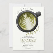 Wasserfarbe Matcha Theme Brautparty Einladung (Vorderseite)