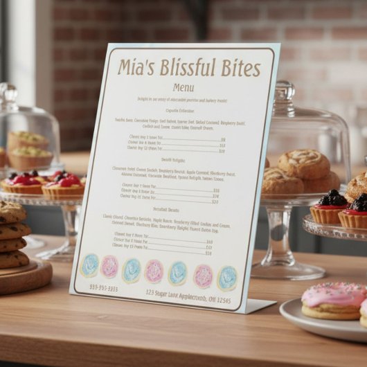 Wasserfarbe Mattierte Zuckerkost Bäckerei Preis Me Sockelschild
