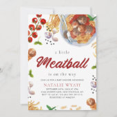 Wasserfarbe Meatball Italienische Babydusche Einladung (Vorderseite)
