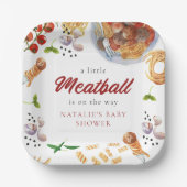 Wasserfarbe Meatball Italienische Babydusche Pappteller (Vorderseite)