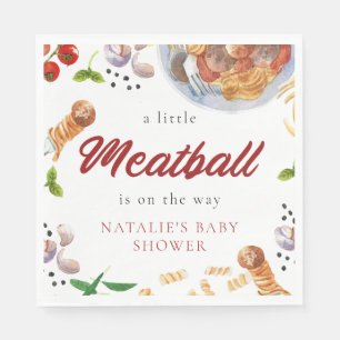 Wasserfarbe Meatball Italienische Babydusche Serviette
