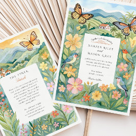 Wasserfarbe Medellín Kolumbien Naturhochzeit Einladung