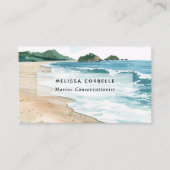 Wasserfarbe Meeresschutz QR Code Visitenkarte (Vorderseite)