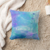 Wasserfarbe Meerjungfrau Schwanz Fantasie Verzaube Kissen (Decke)