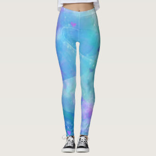 Wasserfarbe Meerjungfrau Schwanz Fantasie Verzaube Leggings