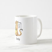 Wasserfarbe Meerkat In einem handgezeichneten Rahm Kaffeetasse (VorderseiteRechts)