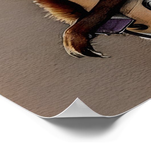 Wasserfarbe Meerkat mit Dampfmaske Poster (Ecke)