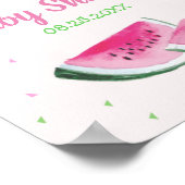 Wasserfarbe Melon Babydusche Rosa Grün Poster (Ecke)