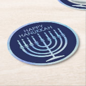 Wasserfarbe menorah Hanukkah Runder Pappuntersetzer (Angewinkelt)