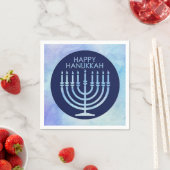 Wasserfarbe menorah Hanukkah Serviette (Beispiel)