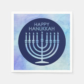 Wasserfarbe menorah Hanukkah Serviette (Vorderseite)