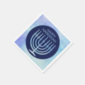 Wasserfarbe menorah Hanukkah Serviette (Ecke)