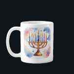 Wasserfarbe Menorah Happy Hanukkah Kaffeetasse<br><div class="desc">Wasserfarbenfrohe Weihnachtsthemen Senden Sie Ihre Wünsche mit dieser Urlaubskarte,  die ein Atemberaubendes Happy Hanukkah enthält</div>