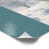 Wasserfarbe Meowy Weihnachten Niedlich Cat Snowman Poster (Ecke)