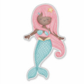 Wasserfarbe Mermaid Aufkleber (Vorderseite)