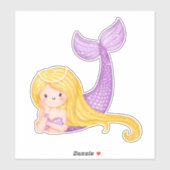 Wasserfarbe Mermaid Aufkleber (Blatt)