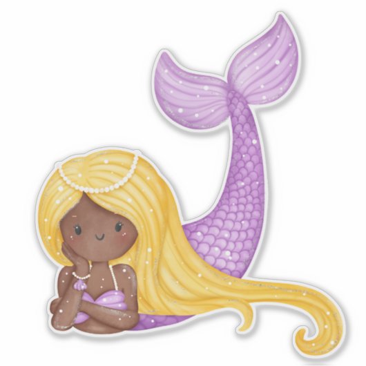 Wasserfarbe Mermaid Aufkleber (Vorderseite)