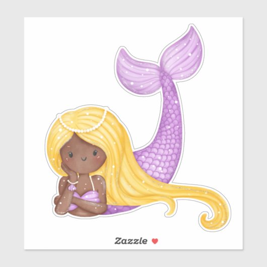 Wasserfarbe Mermaid Aufkleber (Blatt)