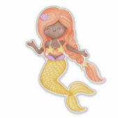 Wasserfarbe Mermaid Aufkleber (Vorderseite)