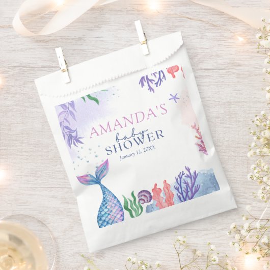 Wasserfarbe Mermaid Babydusche Geschenktütchen (Ausgeschnitten)